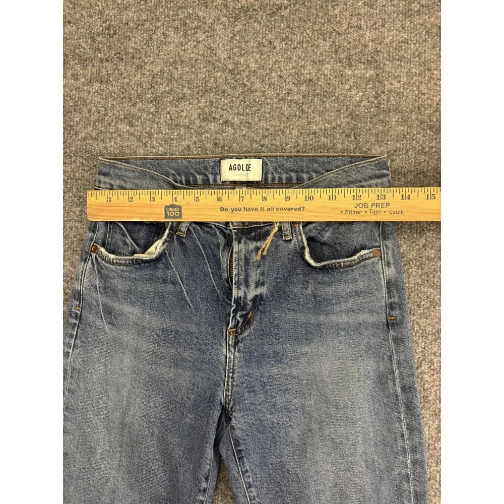 AGOLDE Toni Skinny Jeans Womens 26 Blue Medium Wash High Rise Stretch Distressed